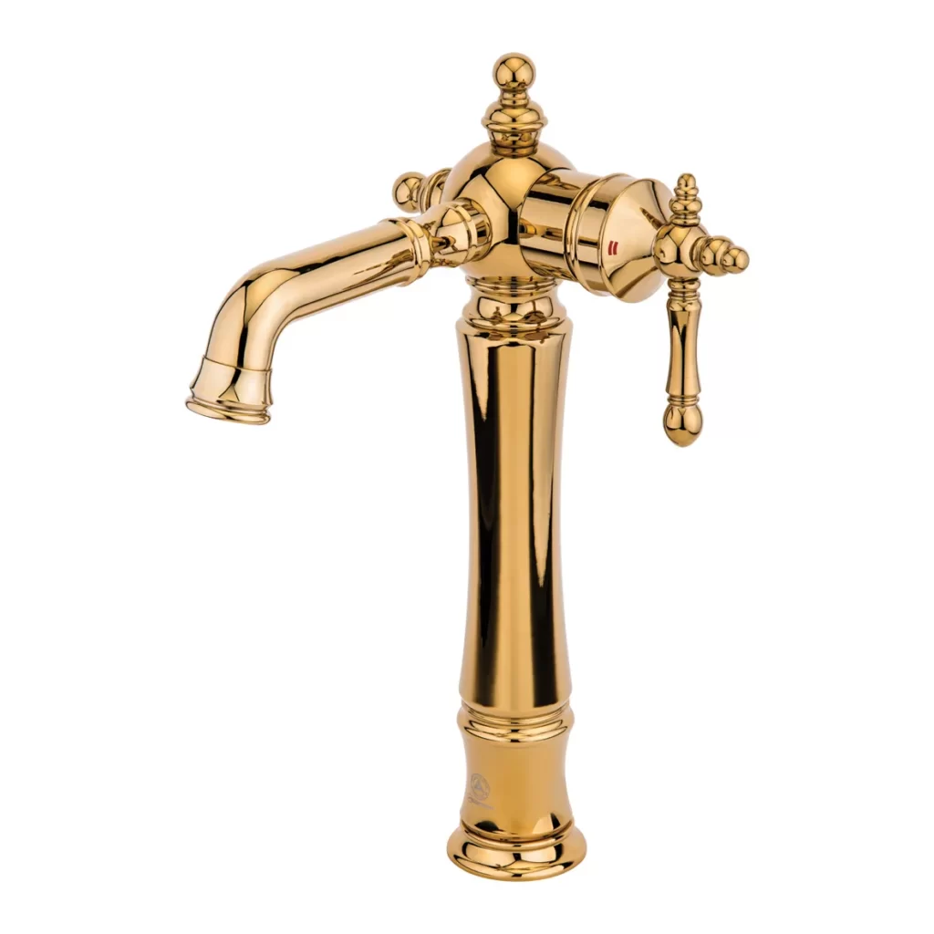 خرید شیر توکاسه پایه بلند قهرمان مدل نگین طلایی