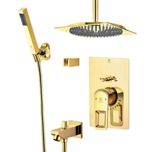 خرید شیر دوش توکار قهرمان مدل فلت طلایی