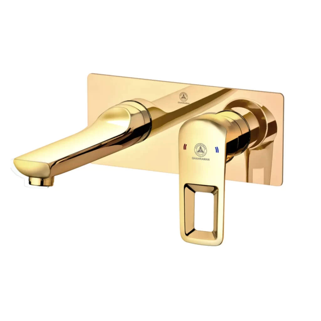 خرید شیر روشویی توکار قهرمان مدل فلت طلایی