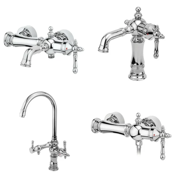 ست شیرالات قهرمان مدل نگین کروم